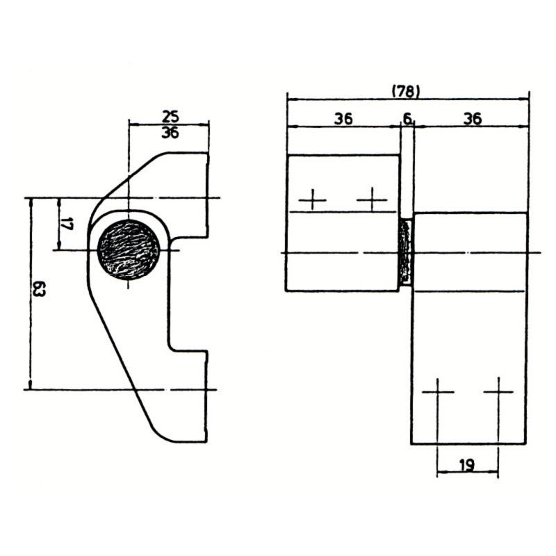 Paumelle 2 lames aluminium