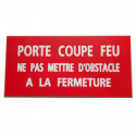 Plaquette signalétique pour porte coupe-feu 170x40 mm