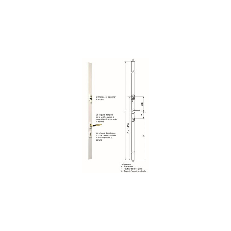 Serrure applique multipoint carénée profil européen MINIBARS EMC - MUL-T-LOCK