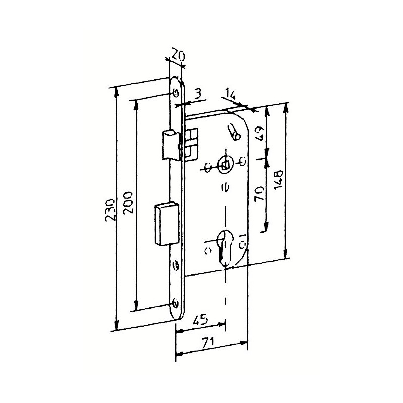 Serrure à encastrer monopoint profil rond BLOCTOUT / SUPERSURETE - BRICARD