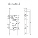 Serrure à encastrer monopoint pêne dormant 719 - MARC ASSA ABLOY