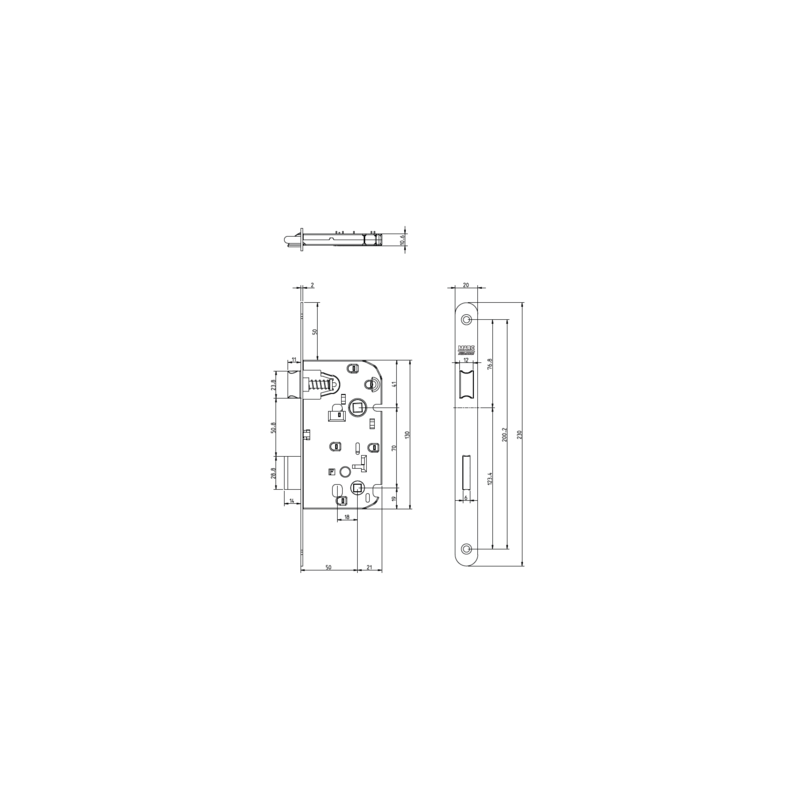 Serrure à encastrer monopoint pêne dormant 719 - MARC ASSA ABLOY