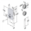 Kit serrure à encastrer monopoint coulissant clé i rosace ronde EASY - AMZ 