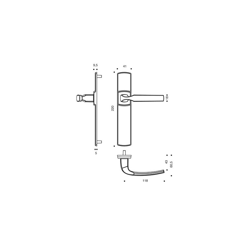 Ensemble sur plaque EA195 ARTIS - ASSA ABLOY BEZAULT