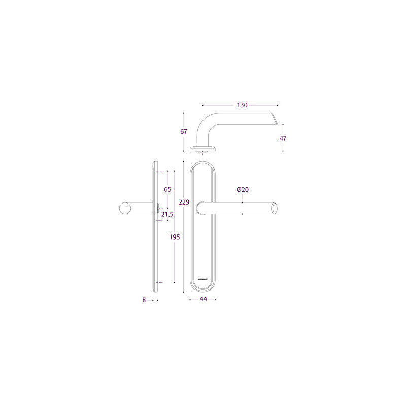 Ensemble sur plaque EA195 VERCY AH200 - ASSA ABLOY BEZAULT