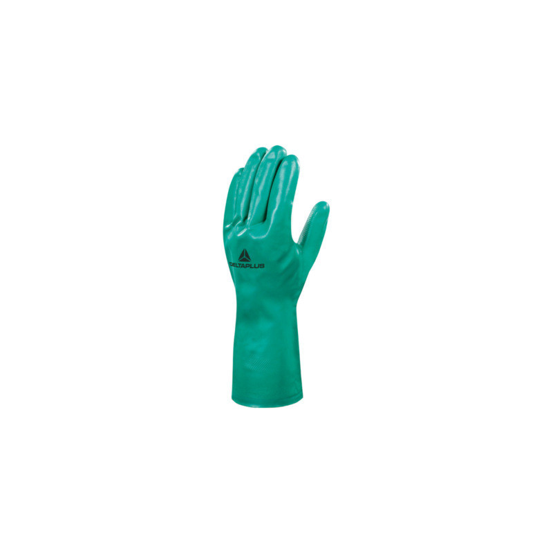 Gants de protection chimique en nitrile floqué vert - DELTA PLUS