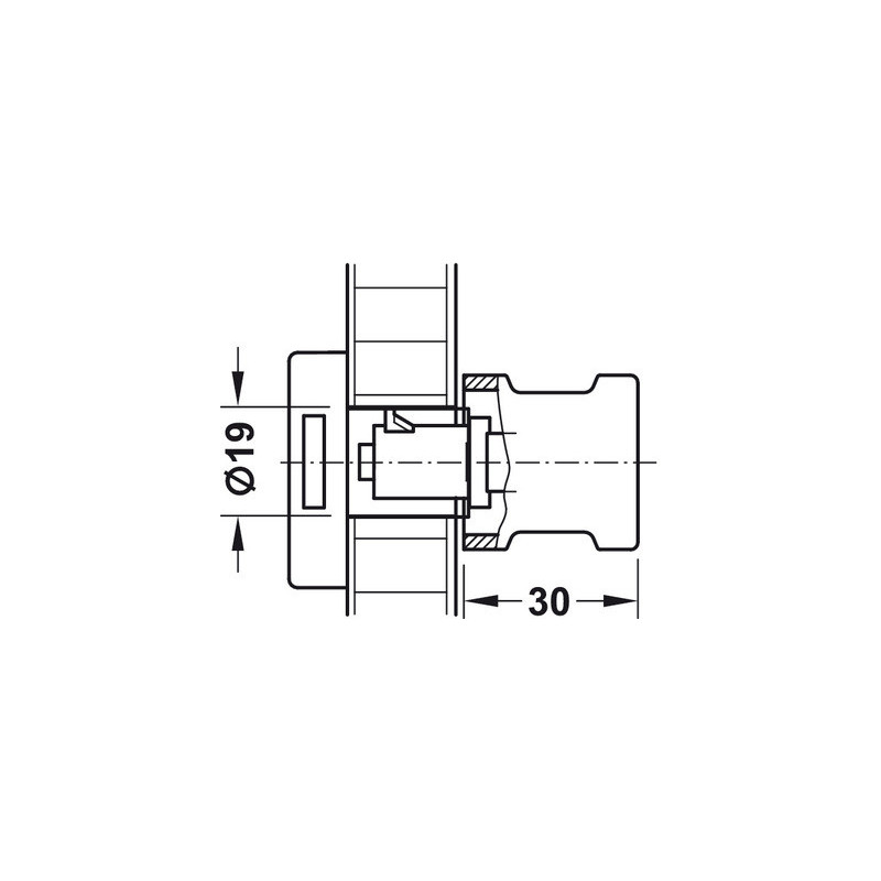 Bouton tournant longueur 33 mm - HAFELE