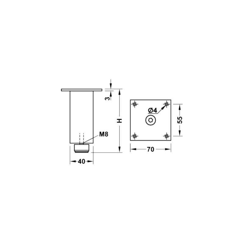 Pied De Meuble Aluminium Carr R Glable Hafele