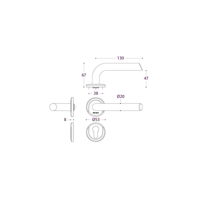 Ensemble sur rosace VERCY AH200 - ASSA ABLOY BEZAULT