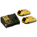 Pack 2 batteries XR 18V 2Ah Li-Ion + chargeur - DEWALT