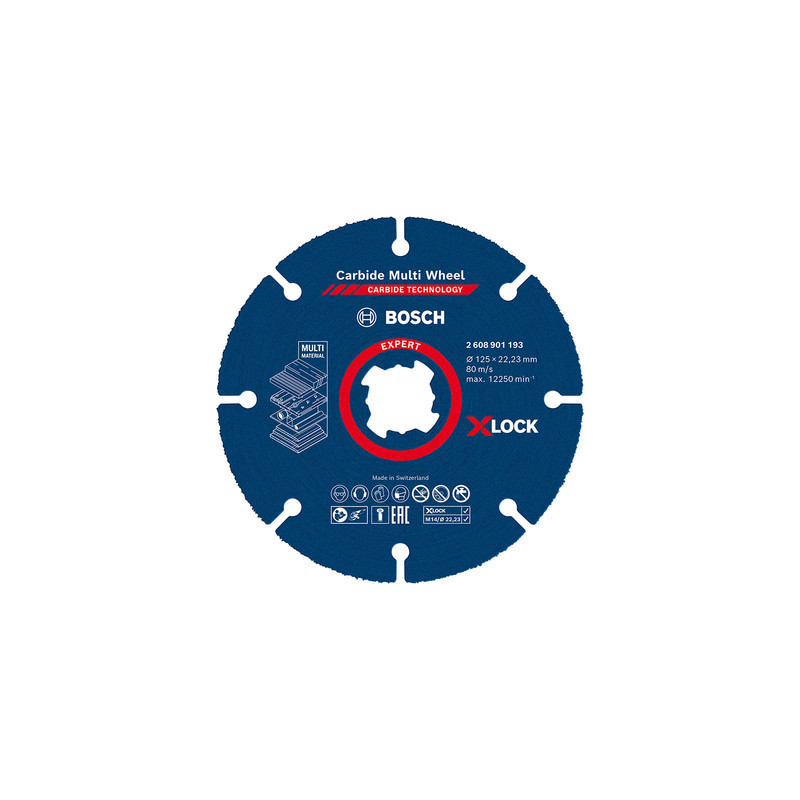 Disque à tronçonner Ø125 mm EXPERT CARBIDE MULTI WHEEL X-LOCK - BOSCH