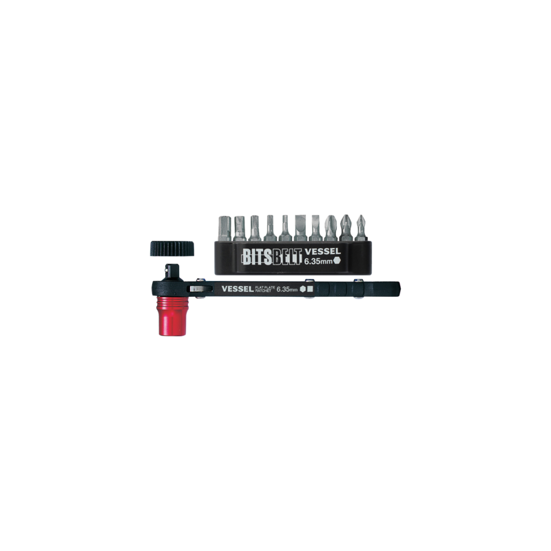 Set cliquet plat 2 en 1 avec 10 embouts TD-73MC - VESSEL