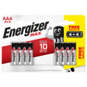 Piles AAA LR03 1,5V alcaline Max ENERGIZER 4+4 offertes - COGEFERM