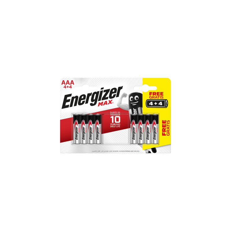 Piles AAA LR03 1,5V alcaline Max ENERGIZER 4+4 offertes - COGEFERM