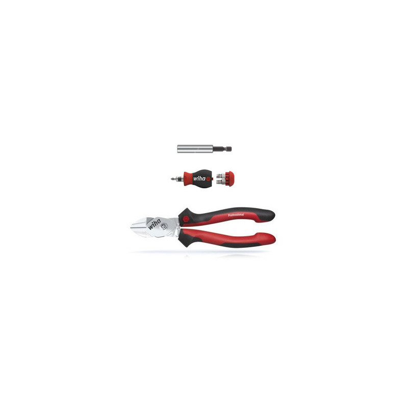 Lot de 3 outils pince/tournevis/porte-embout - WIHA