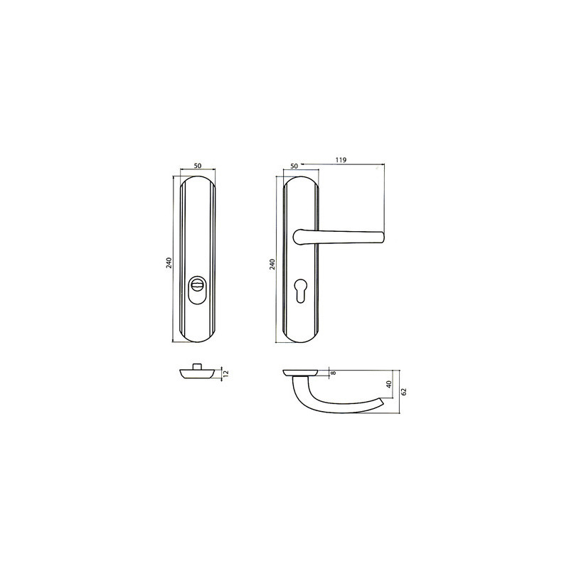 Ensemble sur plaque blindé EA195 SECUMAX - BEZAULT ASSA ABLOY