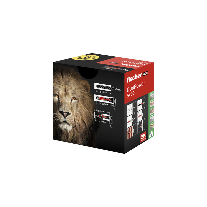 Chevilles nylon DUOPOWER + 20 GRATUITES - FISCHER