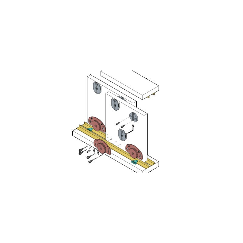 Système pour porte coulissante 1 porte 25 et 40 Kg - KOBLENZ