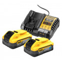 Pack 2 batteries POWERSTACK XR 18V 5AH + chargeur QDCB1104H2-QW - DEWALT