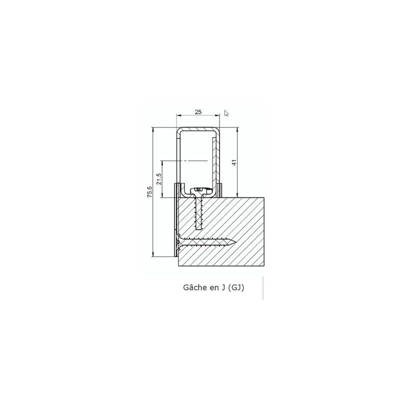 Gâche en J pour serrure PROTECTIVE - VACHETTE ASSA ABLOY