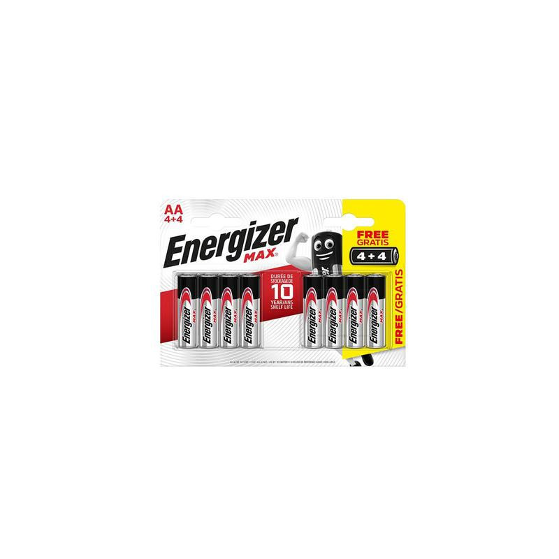 Piles Alcaline AA LR06 1,5V Max ENERGIZER 4+4 offertes - COGEFERM