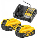 Pack 2 batteries XR 18V 5ah LI-ION + chargeur DCB1104P2-QW - DEWALT