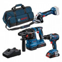 Kit 3 outils 18V GSR 18V-55 + GWS18V-7+ GBH18V-22 (2X4,0Ah/GAL18V-40/SAC) - BOSCH