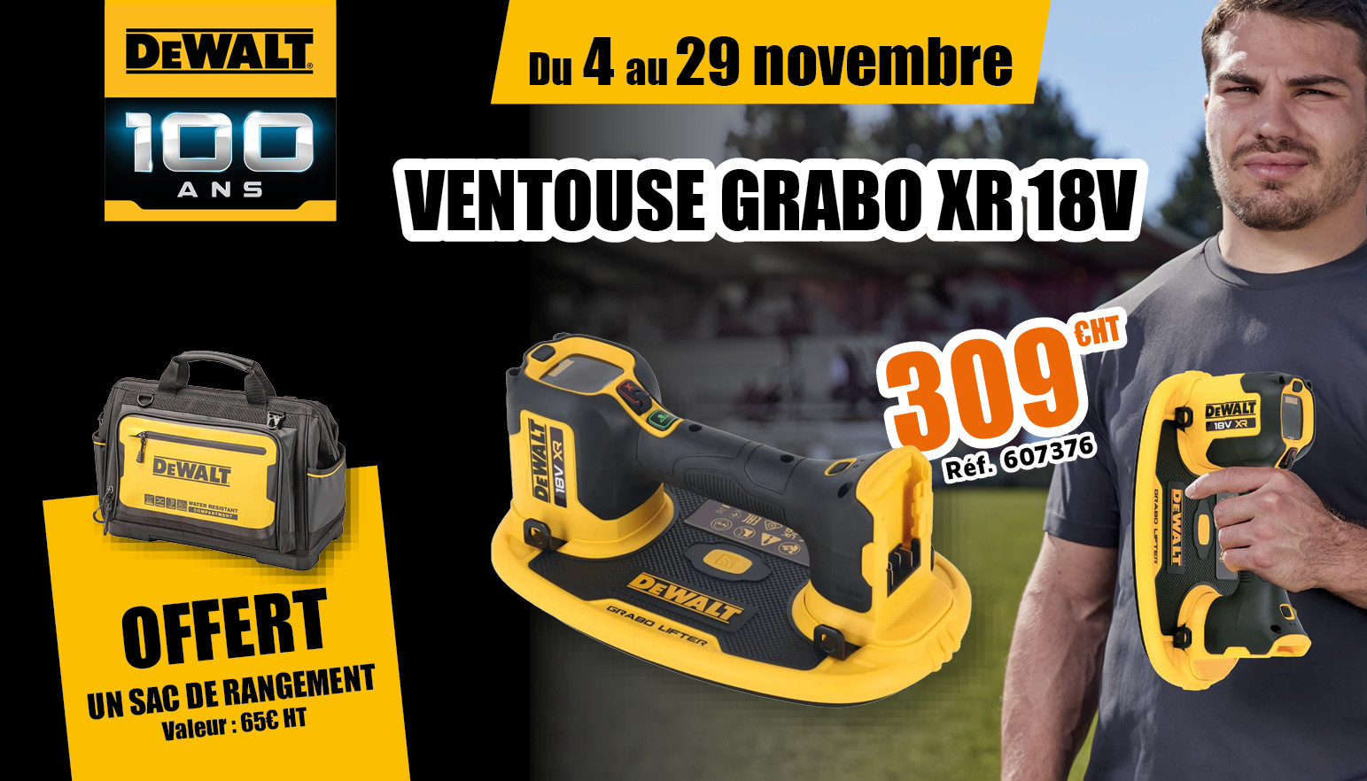 DEWALT ventouse GRABO